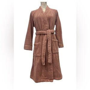 Parachute Classic Turkish Cotton Robe Mauve Unisex Women’s Men’s S Ribbed Terry